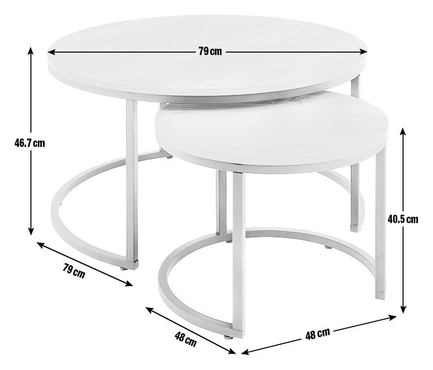 Nomad Nest of 2 Coffee Tables Oak | Modern Wooden Living Furniture Set Stylish
