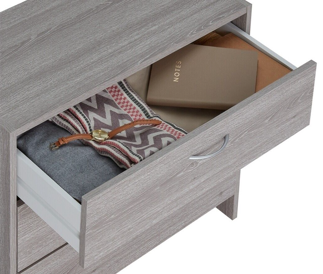 Seville 3 Drawer Chest - Grey Oak Effect