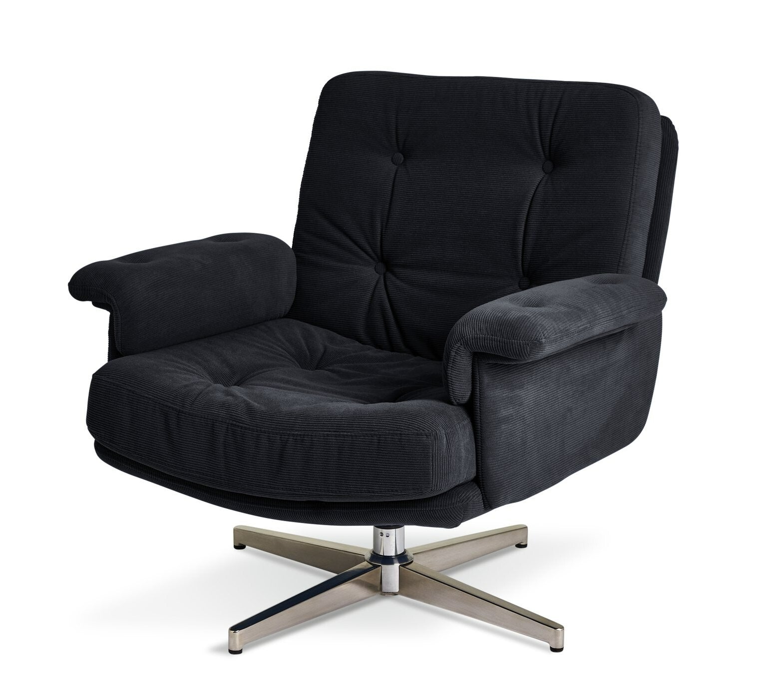 Dawson Fabric Swivel Chair - Charcoal
