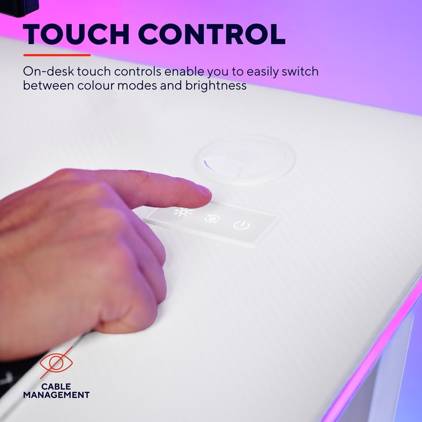 Trust GXT709 Luminus RGB Gaming Desk - White