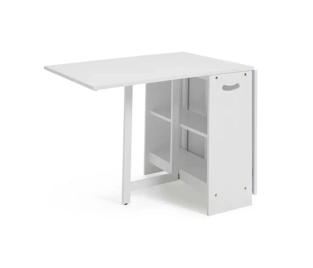 Habitat Home Toby Folding 4 - 6 Seater Dining Table - White | Kitchen Furniture