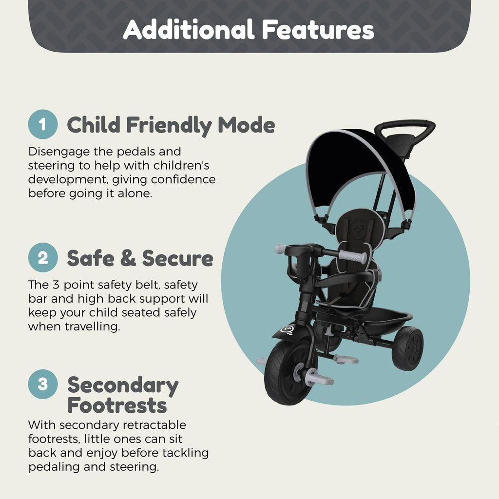 TP Toys 4 in 1 Trike - Grey Storm