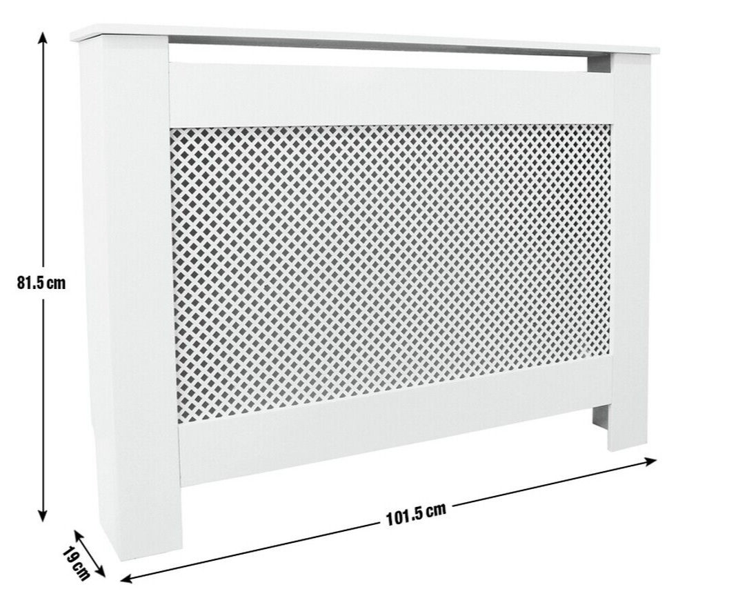 Habitat Odell Small Radiator Cover - White | Lattice Panel MDF Cabinet Cover