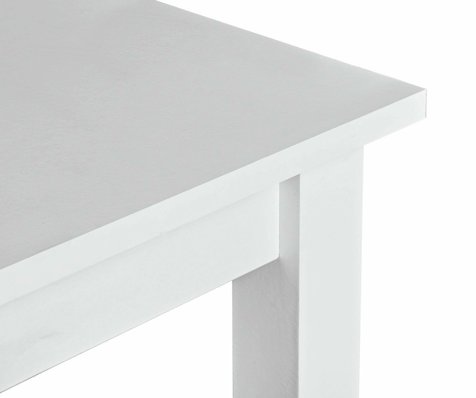 Home Malibu Coffee Table - White | Rectangular Living Room Table Storage Shelf
