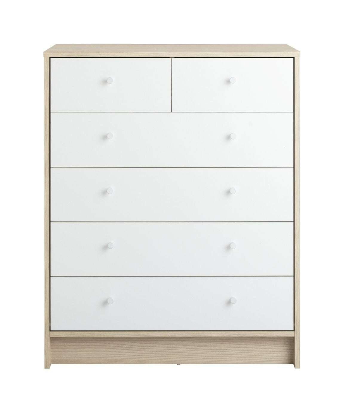 Kids Malibu 4+2 Drawer Chest - White & Acacia