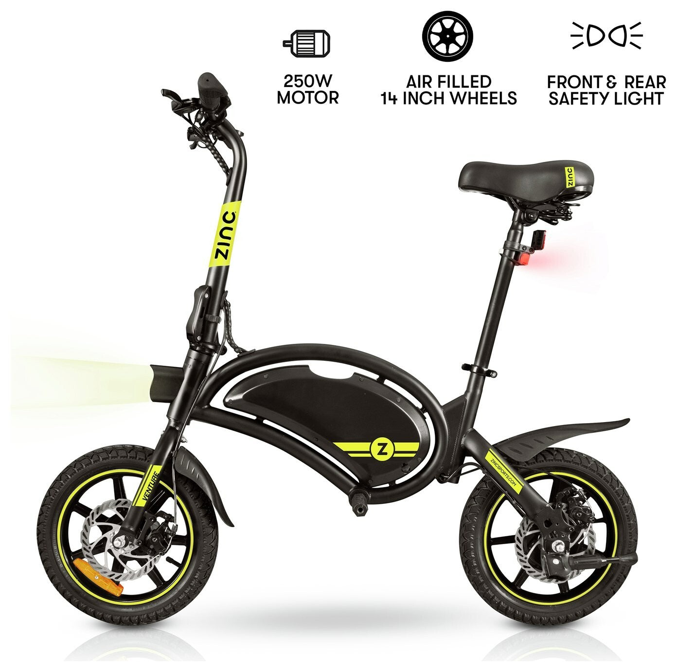 Zinc Venture 14inch Wheels Adult Folding Electric Scooter