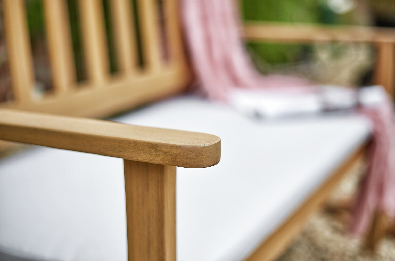 Newbury 2 Seater Wooden Garden Bench - Light Wood