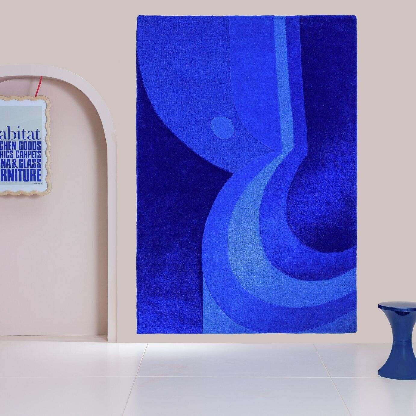 Habitat 60 Ripple Rug by Simone Brewster - 160x230cm - Blue