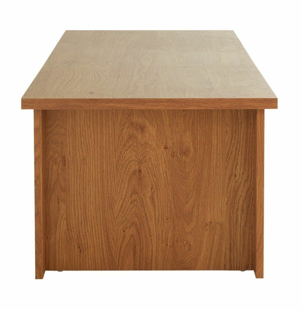 Ohio Coffee Table - Oak Effect Living Room Table Storage Shelf Modern Furniture