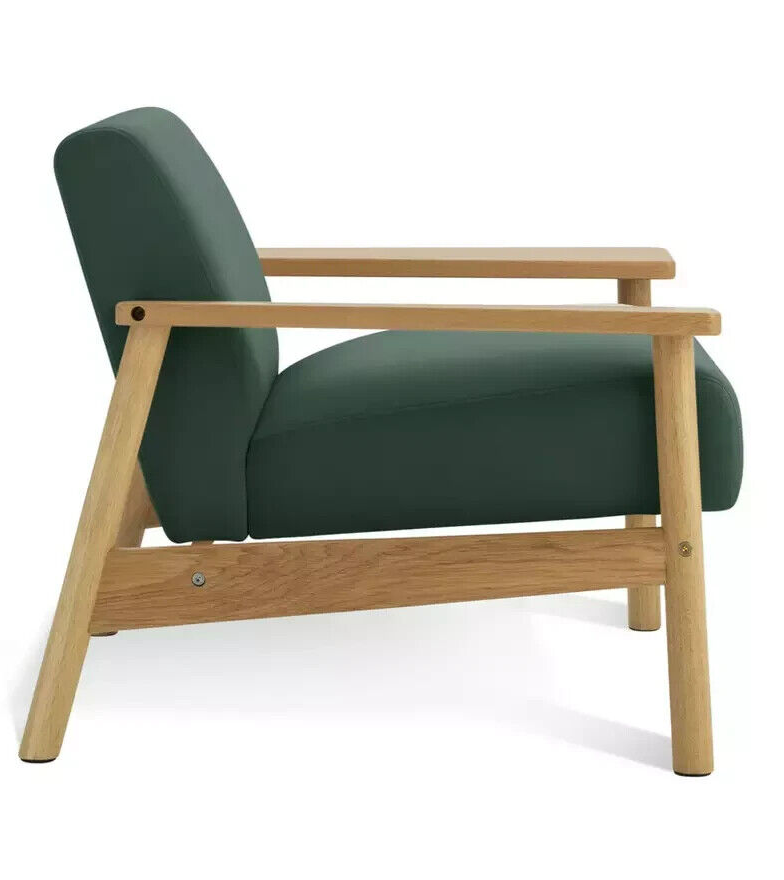 Habitat Dore Velvet Accent Chair - Dark Green | Plush Modern Living Room Seating