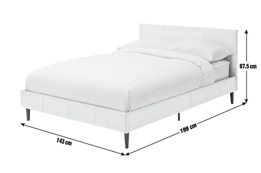 Skylar Double Bed Frame - White
