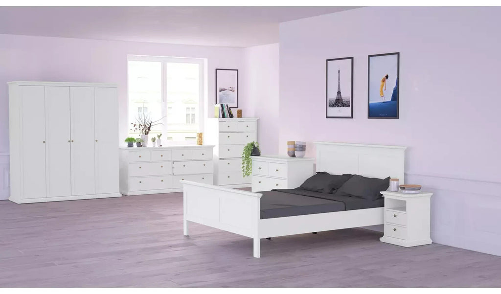 Tvilum Paris 2 Drawer Bedside Table - White