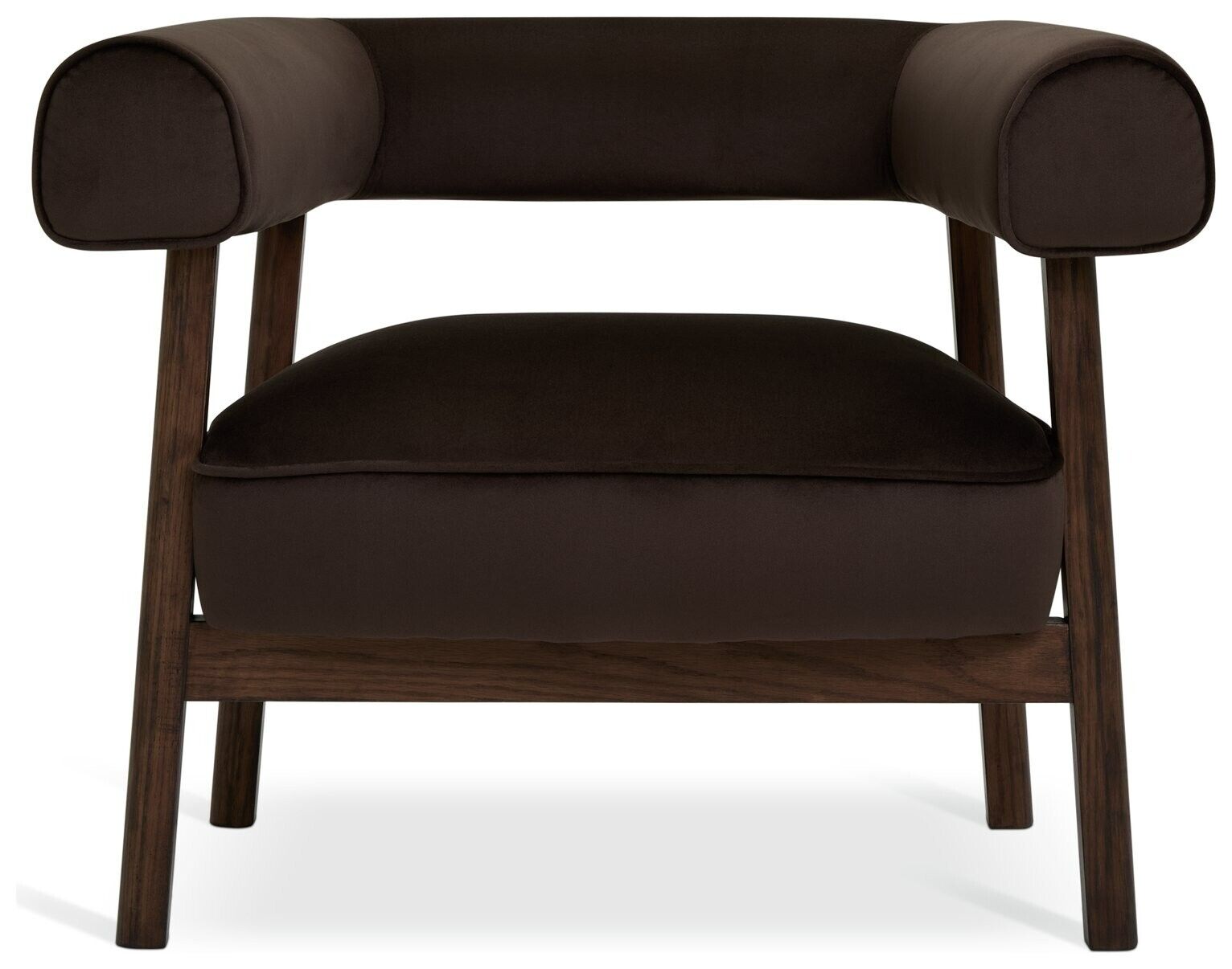 Elio Velvet Chair - Brown