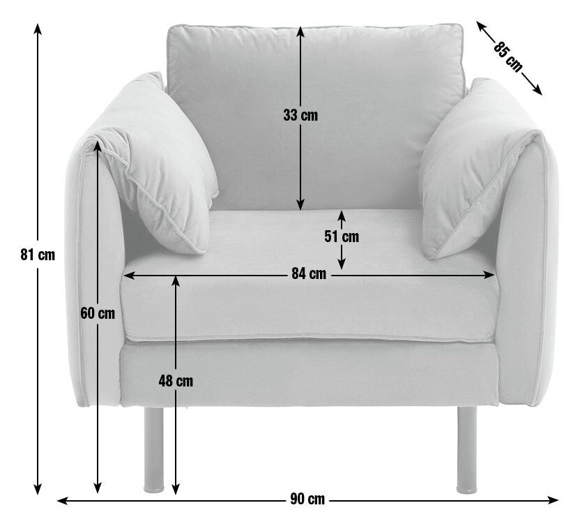 Habitat Bexley Fabric Cuddle Chair in a Box - Olive