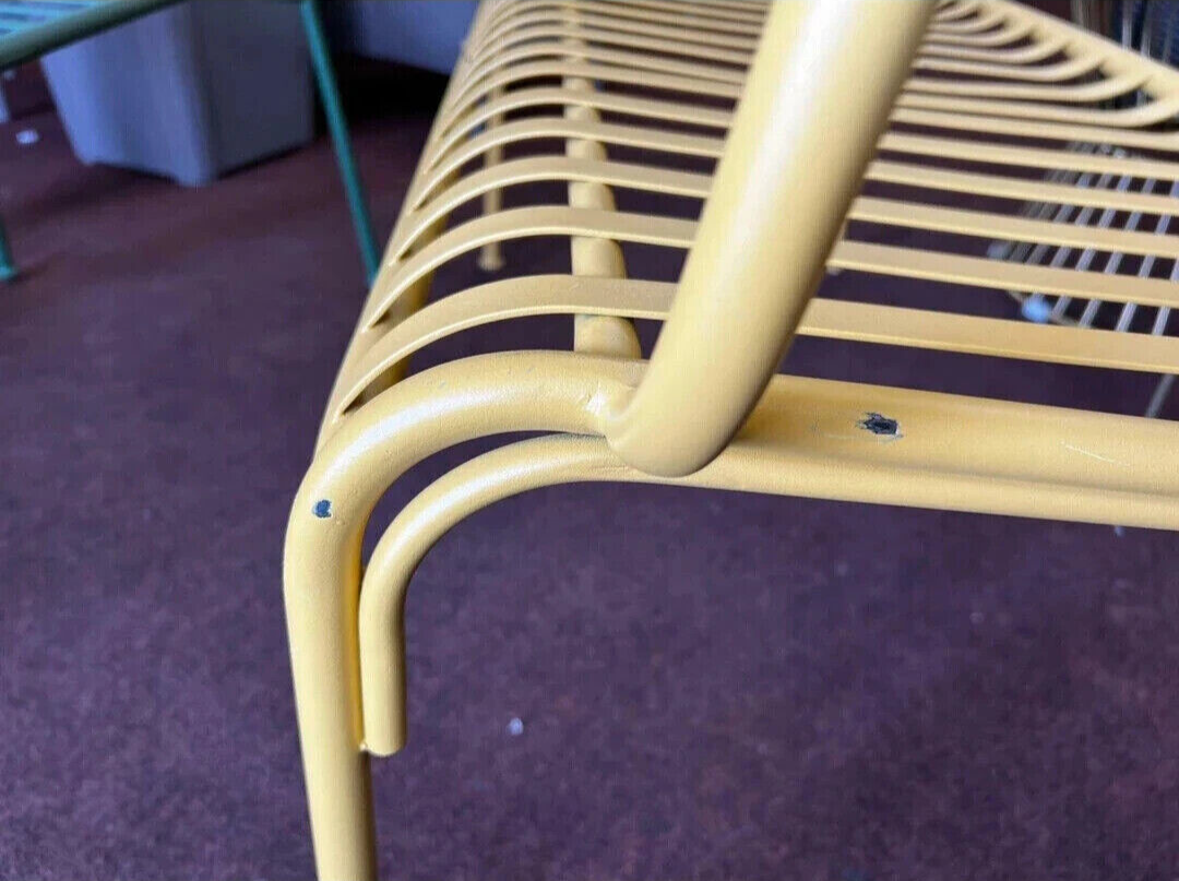 Habitat Indu 3 Seater Metal Garden Bench Outdoor - Yellow