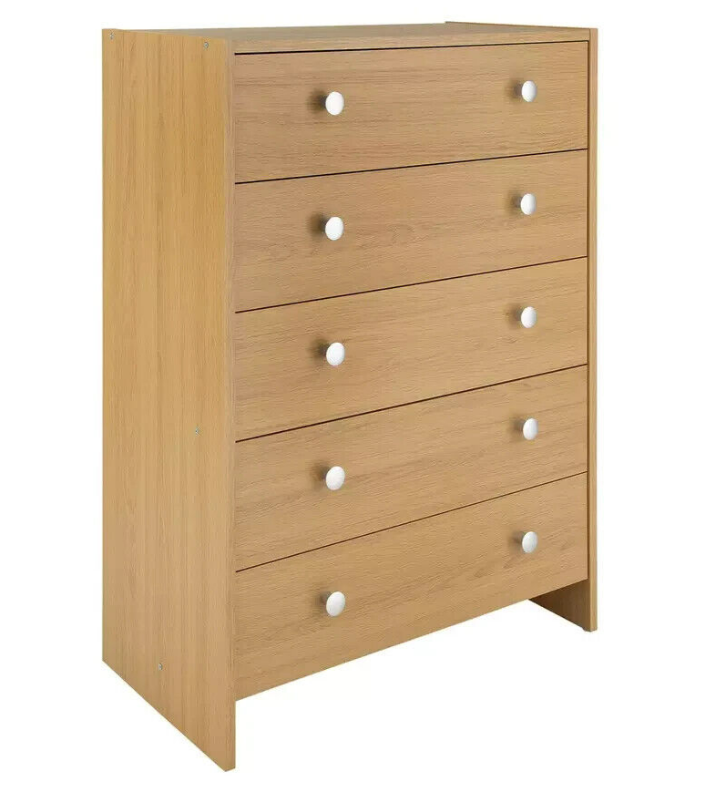 Seville 5 Drawer Chest of Drawers - Oak Effect