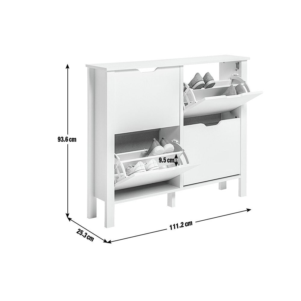 Habitat Compton 4 Shelf Shoe Storage Cabinet - White ( B Grade 36824 - 36825 )