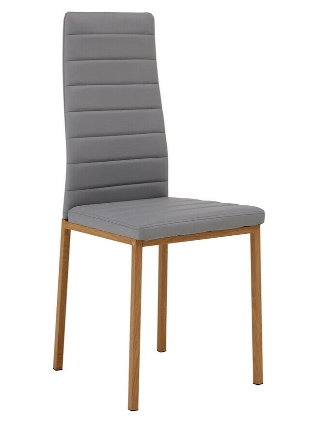 Home Helena Glass Dining Table & 4 Grey Chairs | Modern Kitchen Dining Room Set