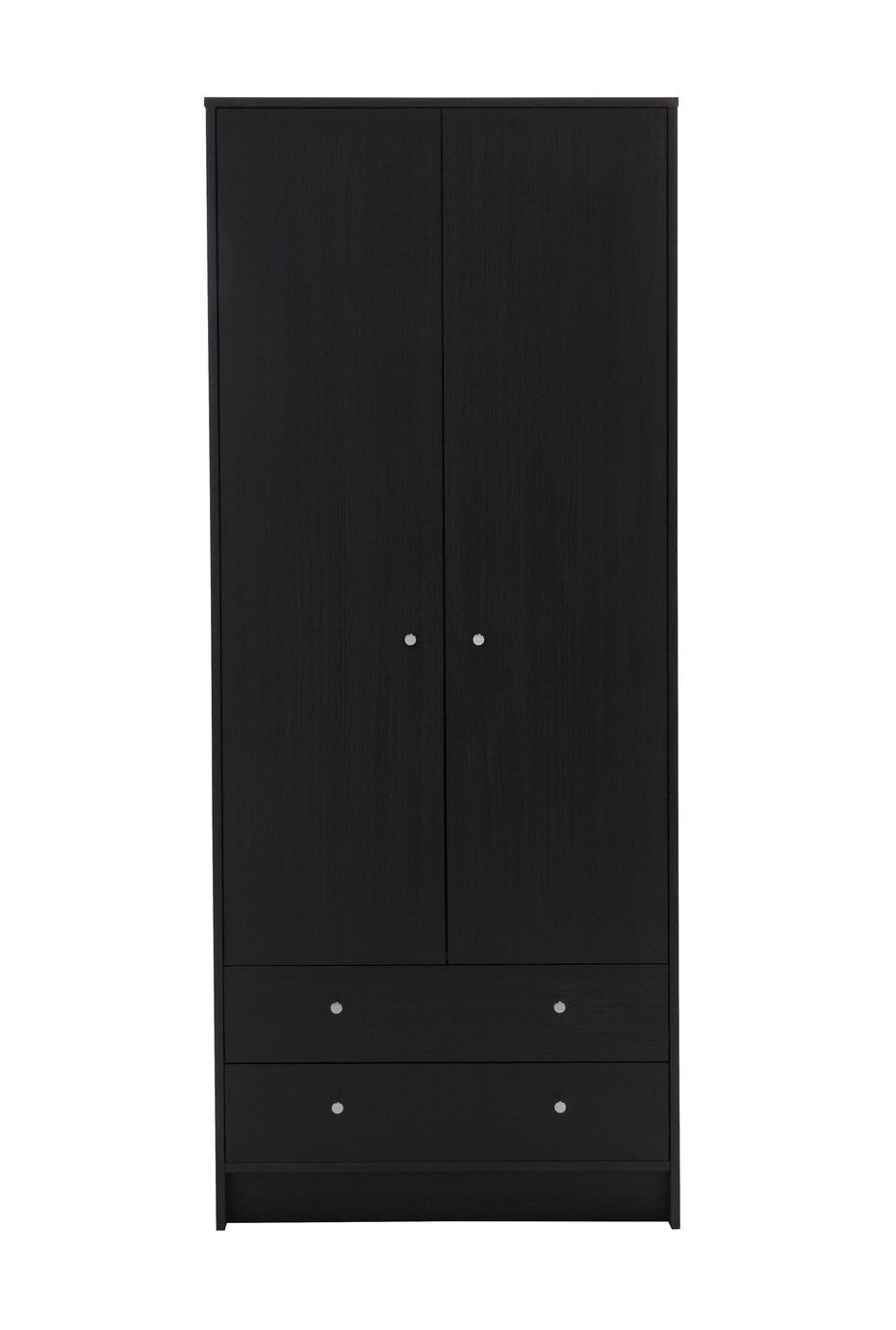 Malibu 2 Door 2 Drawer Wardrobe -Black Oak Effect ( B Grade )