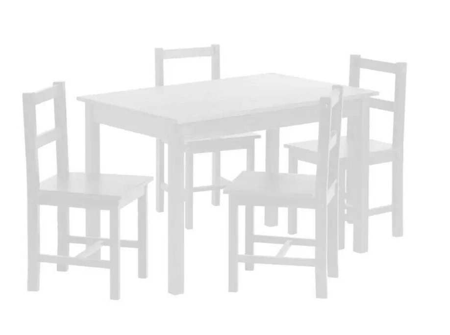 Raye Solid Wood Dining Table & 4 White Chairs