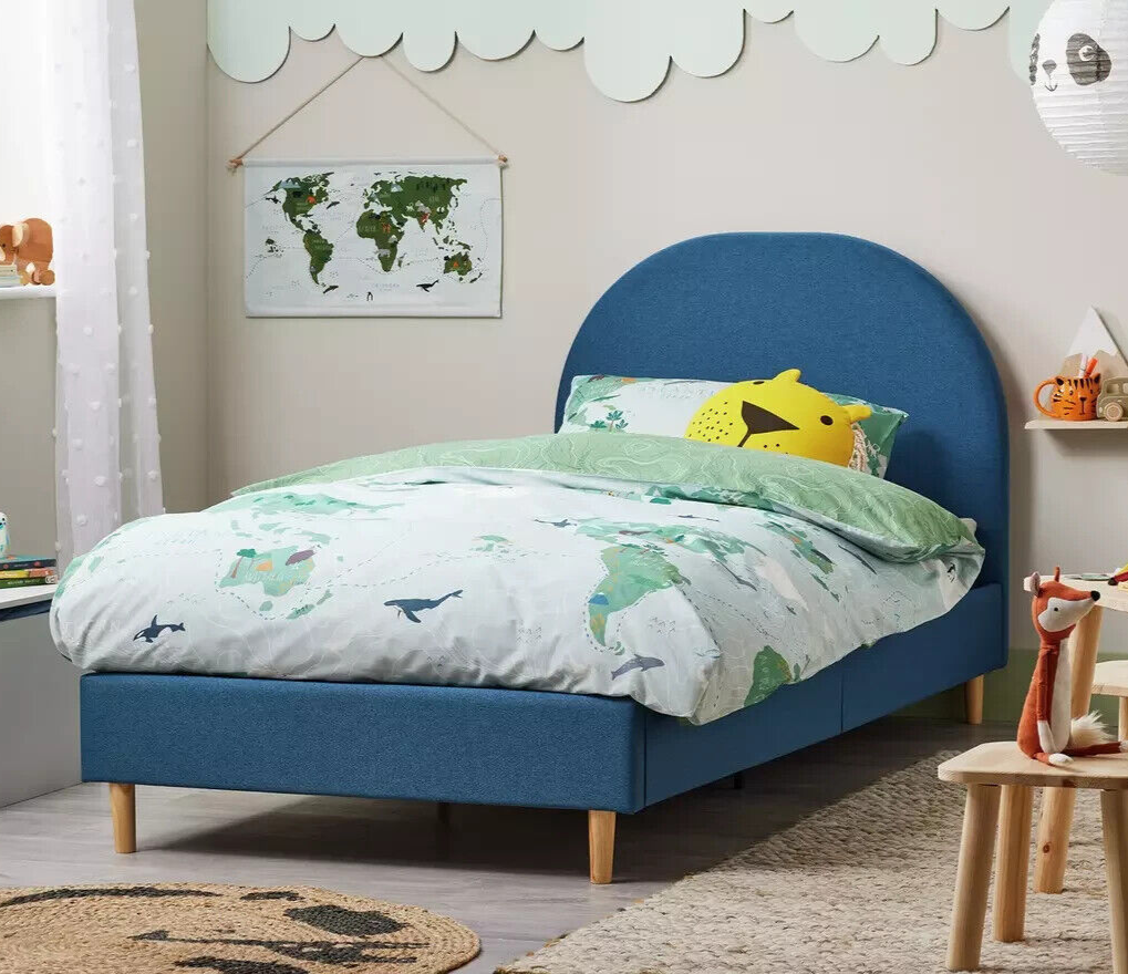 Habitat Olivia Single Bed Frame - Blue | Sturdy Kids Bed with Mattress Nursery