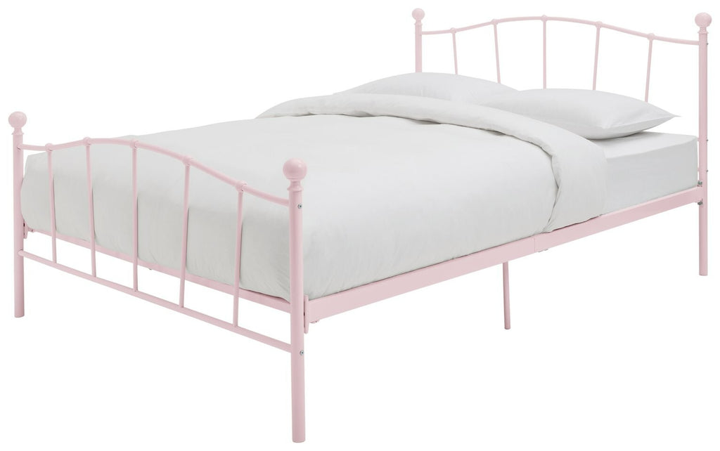 Fleur Small Double Metal Bed Frame - Pink