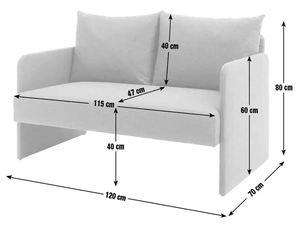 Dixon Small Fabric 2 Seater Sofa in a Box - Grey