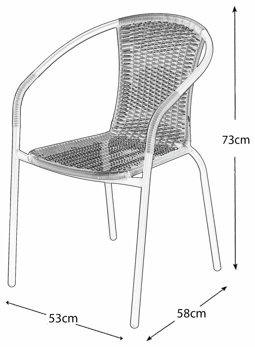 Home 2 Seater Rattan Effect Garden Bistro Set - Brown | Outdoor Patio Furniture