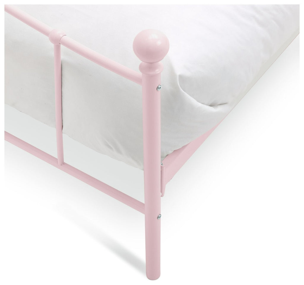 Fleur Small Double Metal Bed Frame - Pink