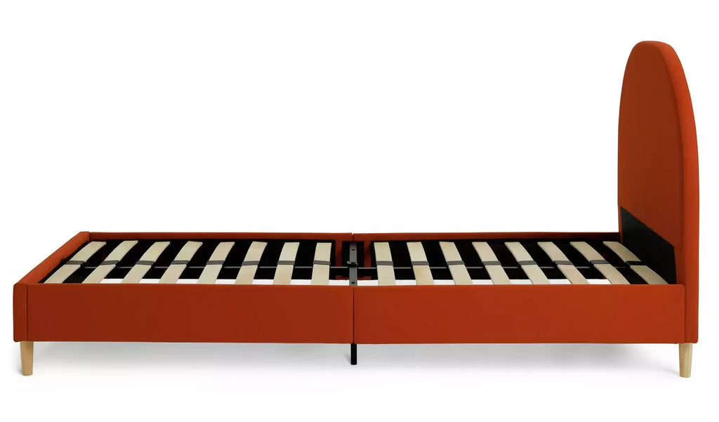 Olivia Single Bed Frame Orange | Wooden Sturdy Furniture Kids Teen with Mattress