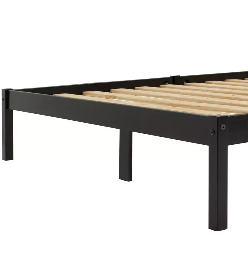 Kaycie Small Double Wooden Bed Frame - Black