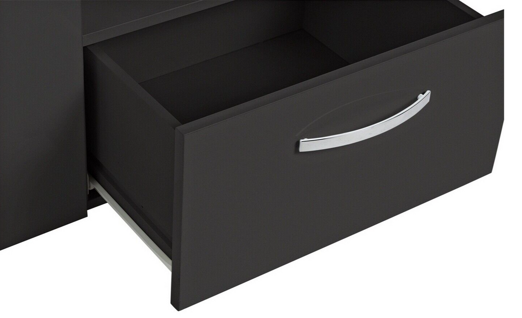 Home Hayward 2 Door TV Unit - Black Gloss | Entertainment Furniture Storage Unit
