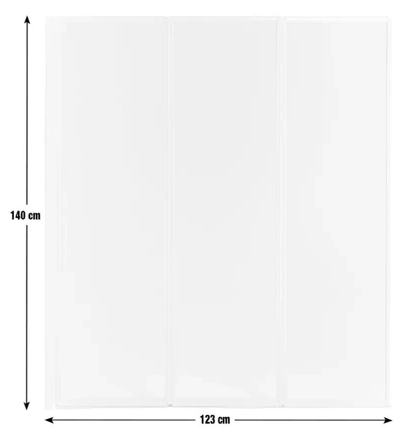 3 - Fold Bath Screen - white