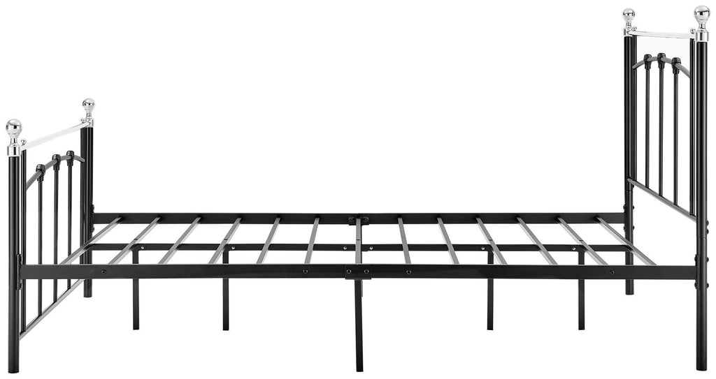 Yani Small Double Metal Bed Frame - Black | Classic Curved Design