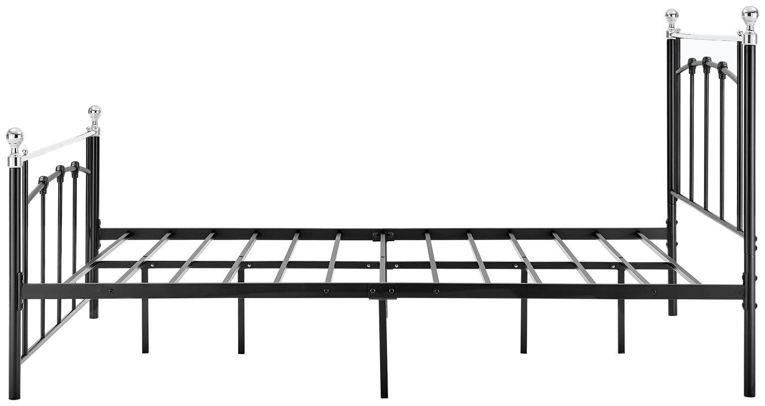 Yani Small Double Metal Bed Frame - Black | Classic Curved Design