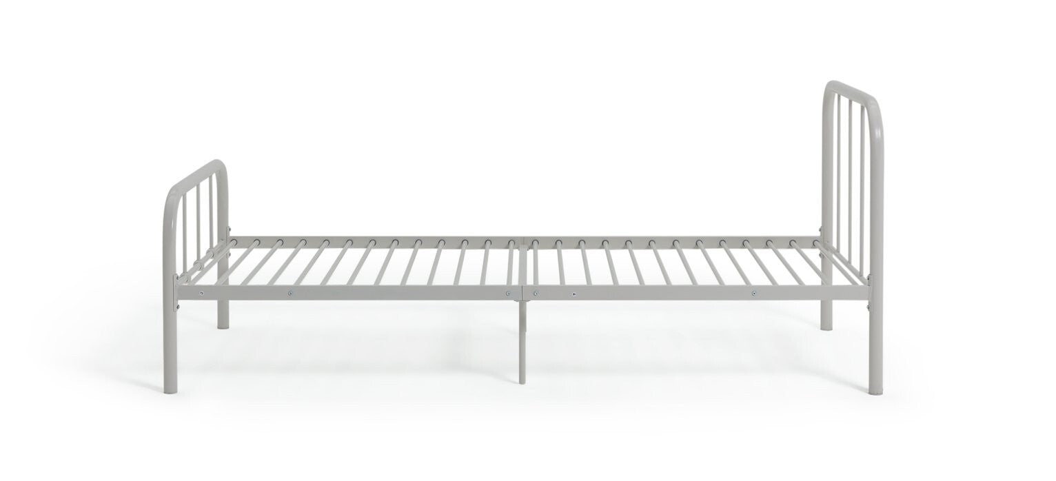 Home Charlie Single Metal Bed Frame White | Sturdy Durable Bedframe for Bedroom