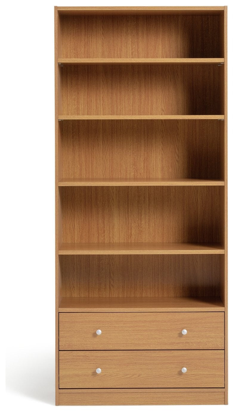 Maine 2 Drawer Bookcase - Oak Effect ( B Grade 32460 - 32461 )