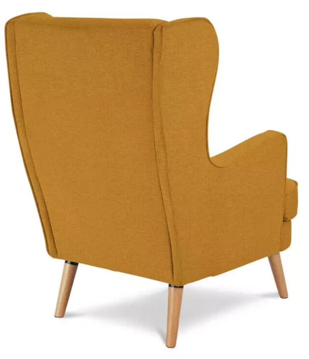 Habitat Callie Self Assembly Fabric Wingback Armchair-Yellow