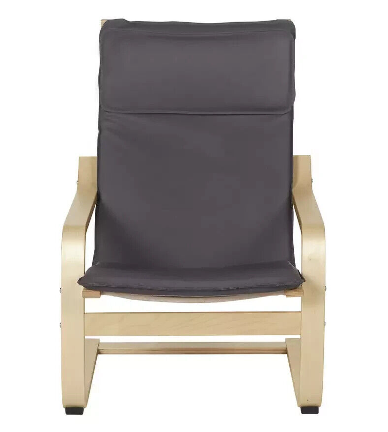Habitat Bentwood Fabric Chair & Footstool - Charcoal