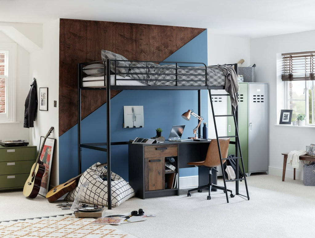 Home Riley High Sleeper Metal Bed Frame - Black