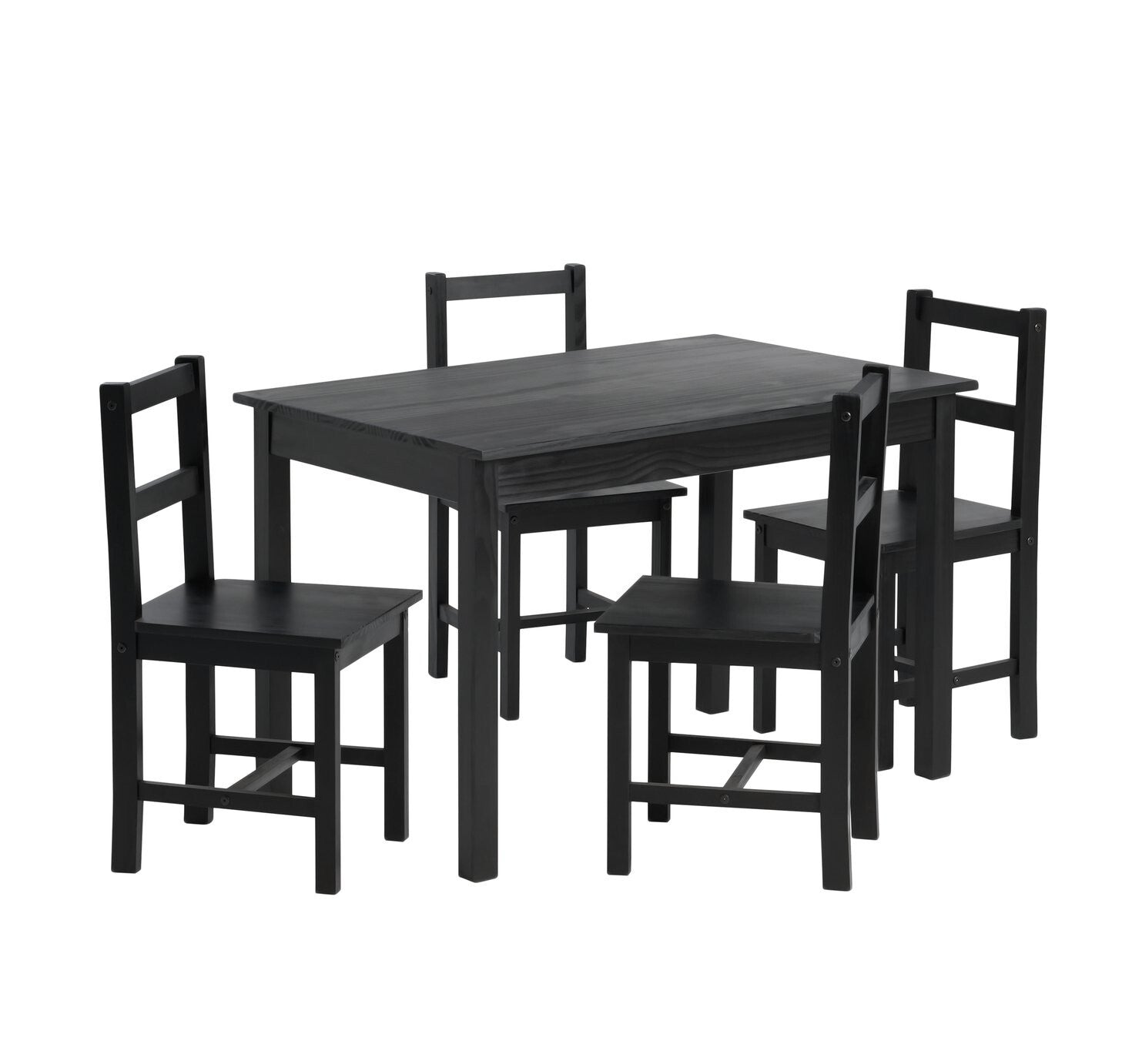 Raye Solid Wood Dining Table & 4 Black Chairs ( B Grade 42046 - 42049  )