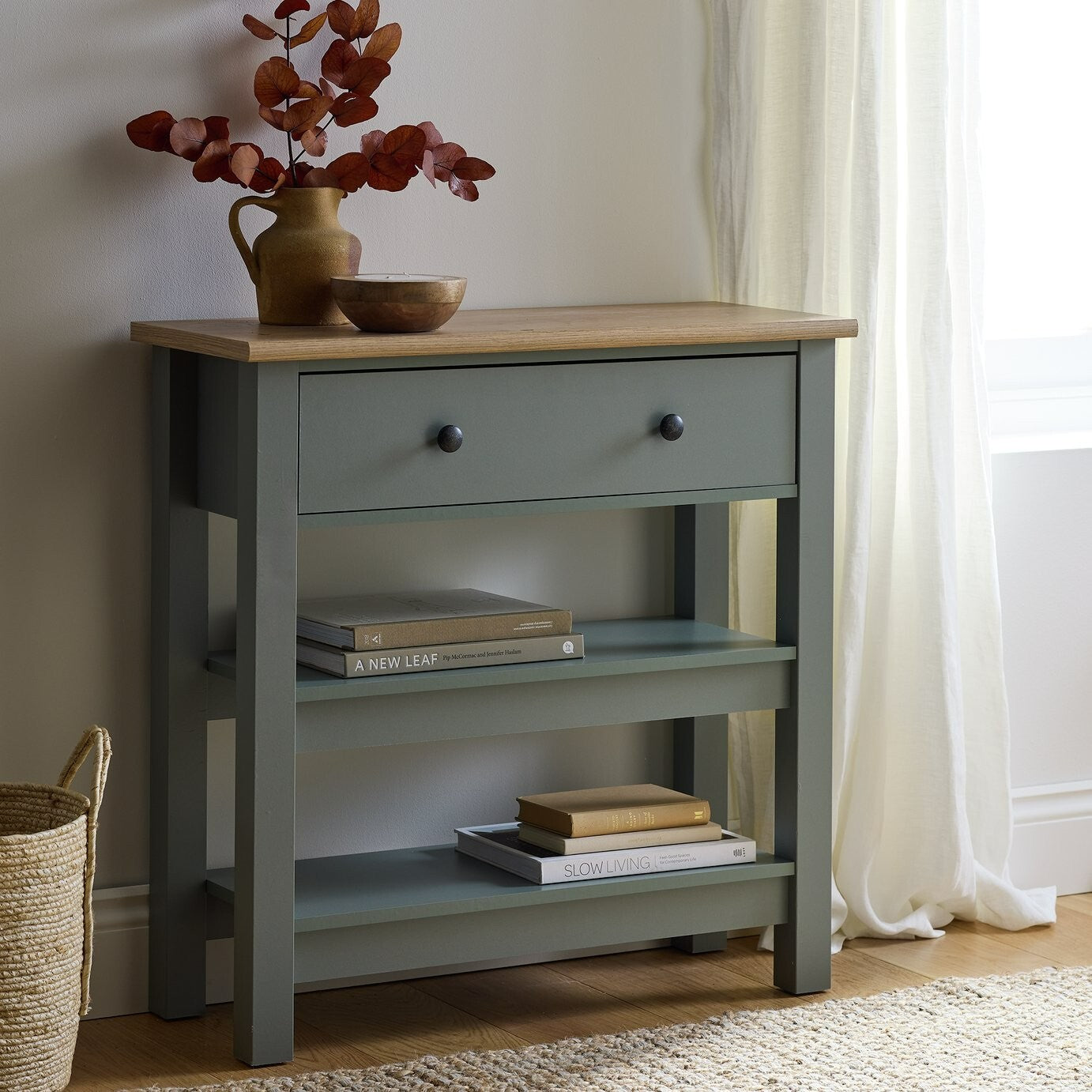 Home Winchester 1 Drawer Console Table - Green