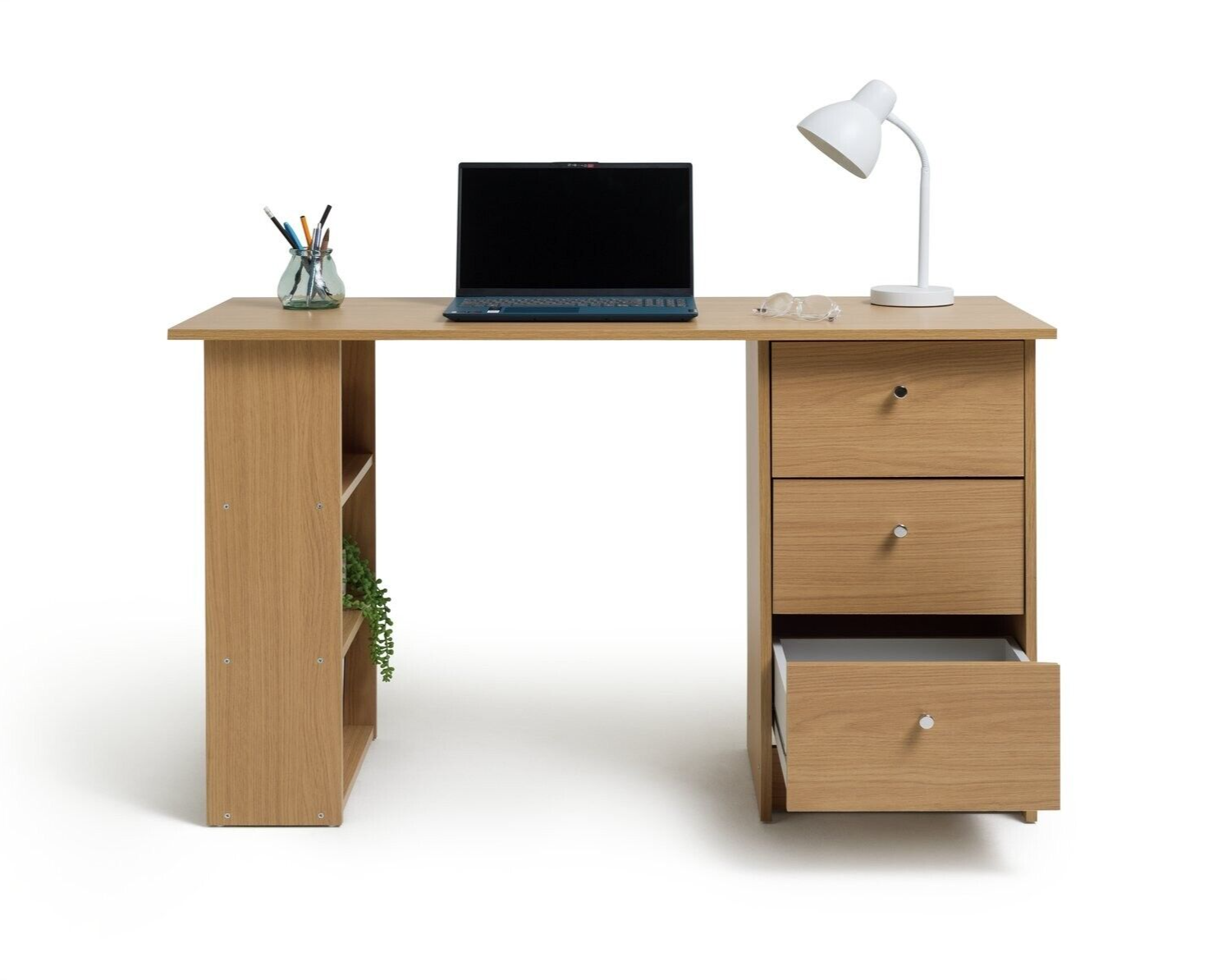 Malibu 3 Drawer Office Desk - Oak Effect ( B Grade )
