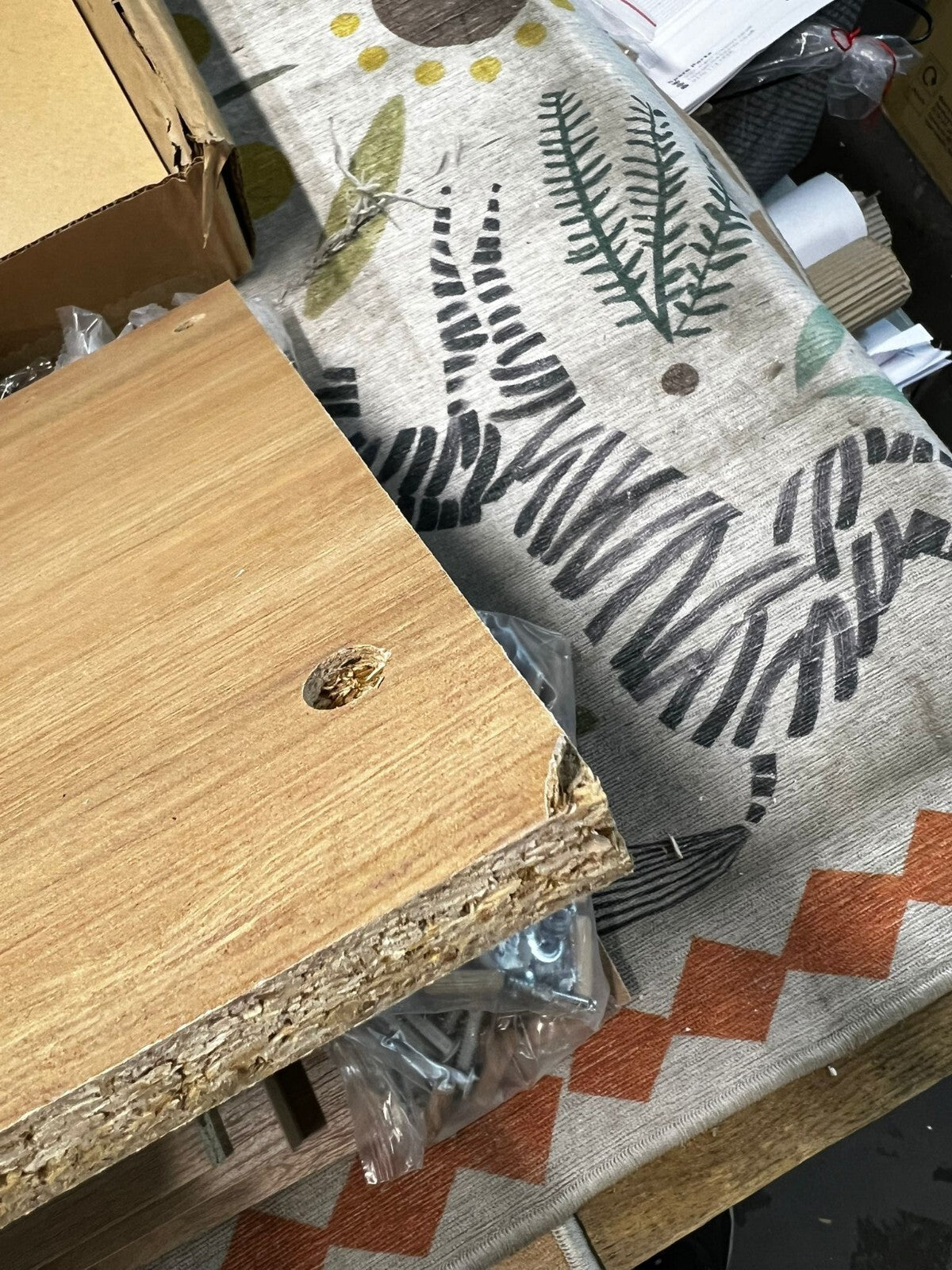 Home Brisbane 4 Drawer Chest Oak | Dresser for Bedroom Living Room ( B Grade )