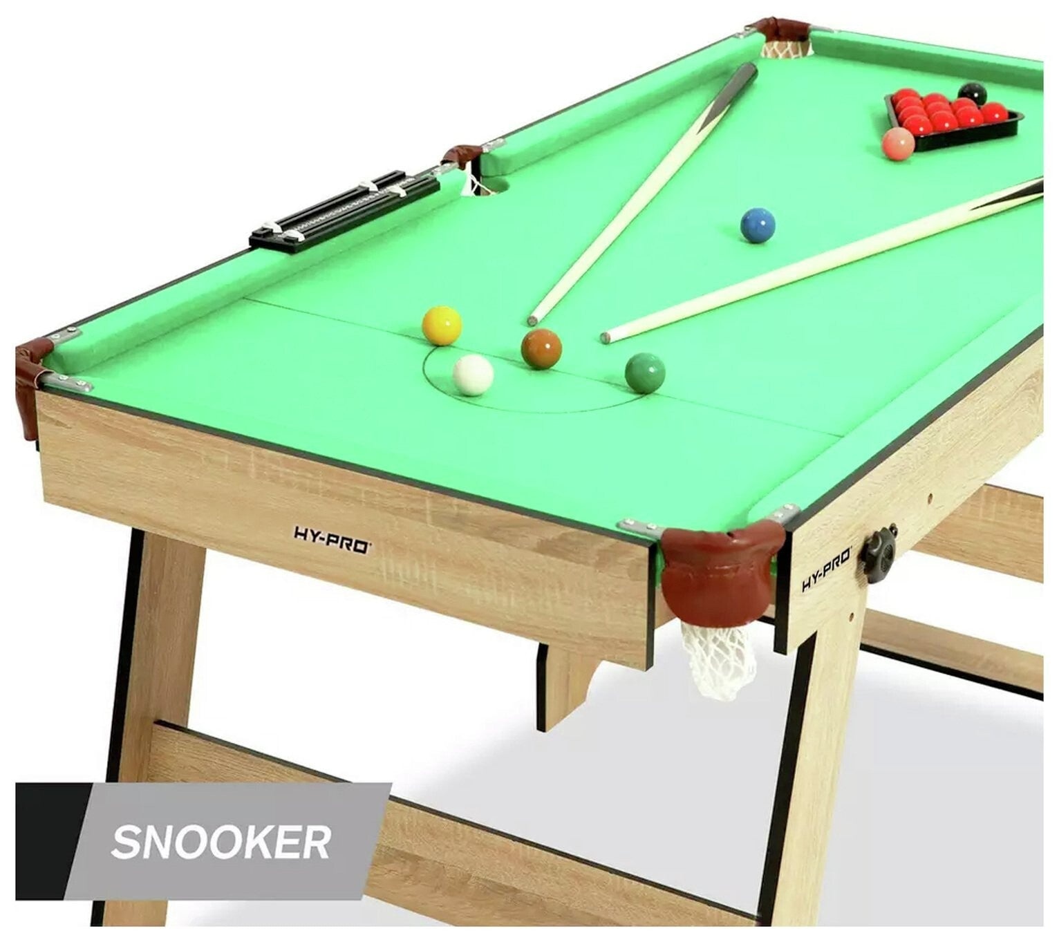 Hy-Pro 6ft Folding Snooker and Pool Table - Oak