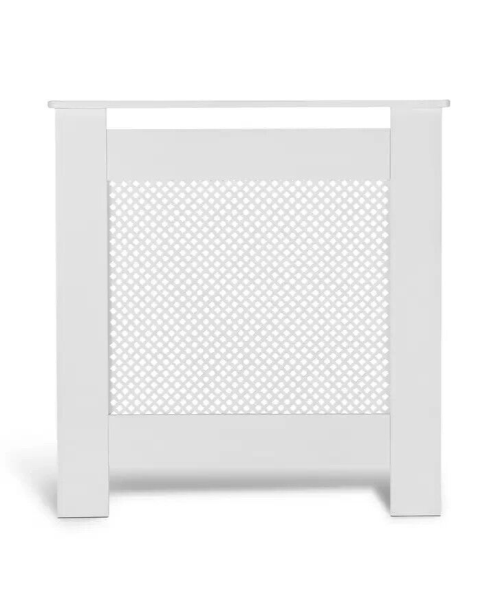 Habitat Odell Mini Radiator Cover White | Lattice Panel MDF Cabinet Heater Cover