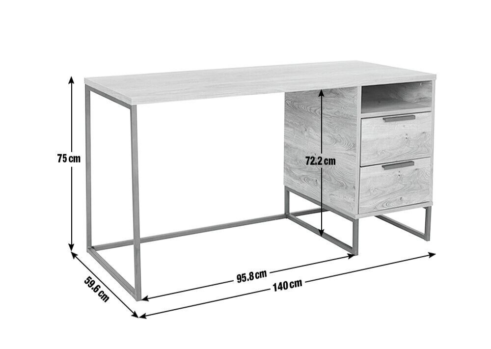 Habitat Nomad 2 Drawer Office Desk - Black ( B Grade 37164 )