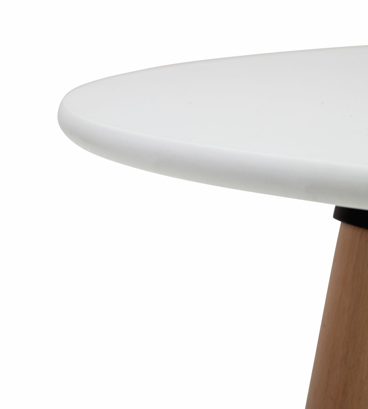 Habitat Quattro Modern Round Dining Table and 4 Chairs in White Faux Leather