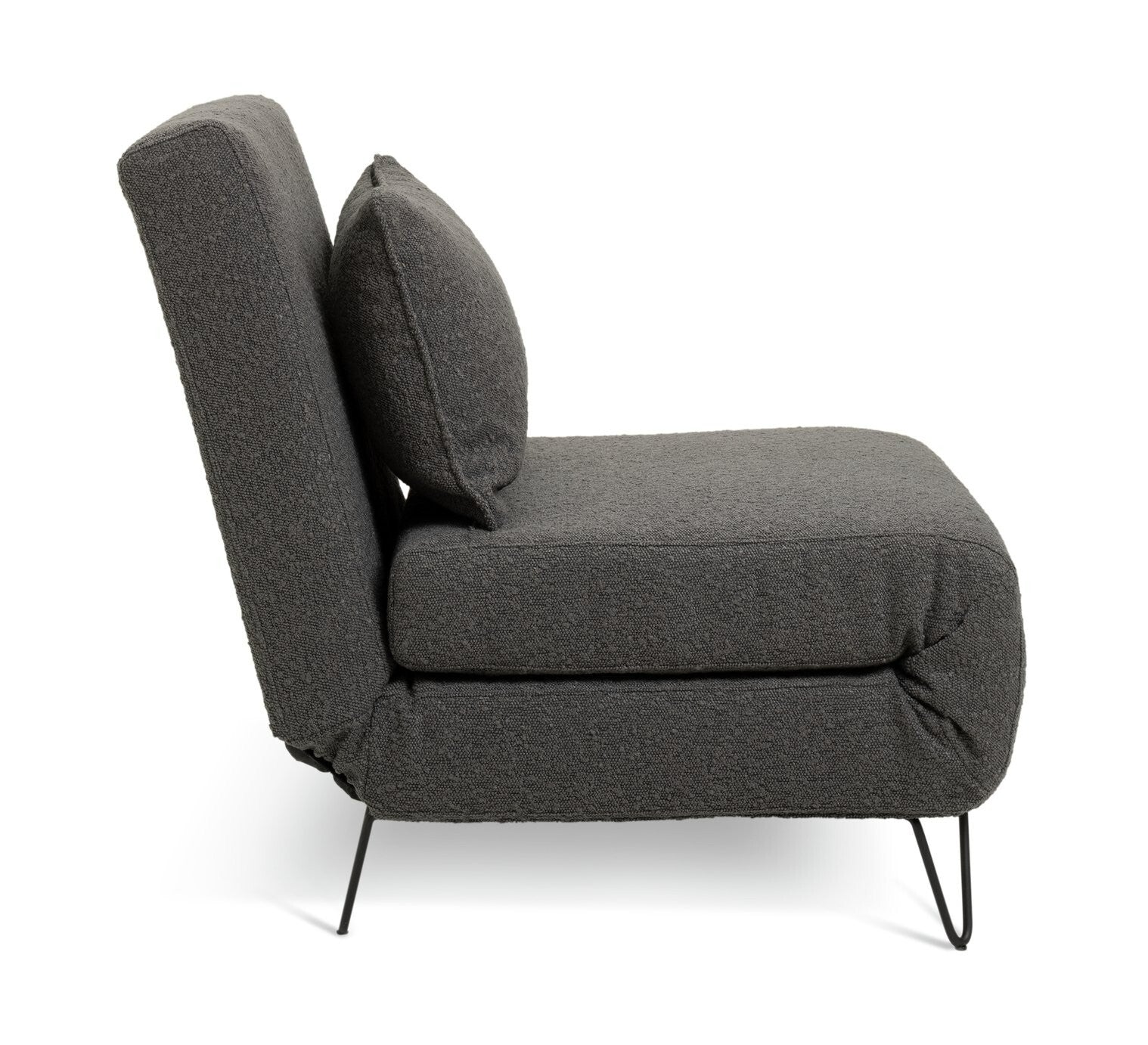 Roni Fabric Small Single Chair Bed -Grey