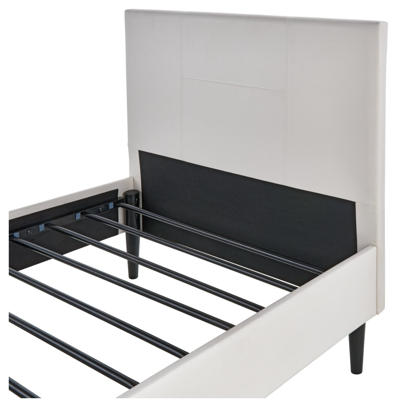 Skylar Single Bed Frame - White | Metal Bed Frame for Kids Bedroom & Guest Room